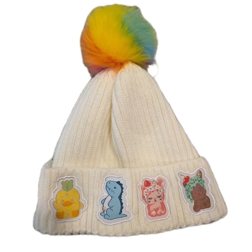 NEW Moriah Elizabeth Rainbow Pompom Character Hat